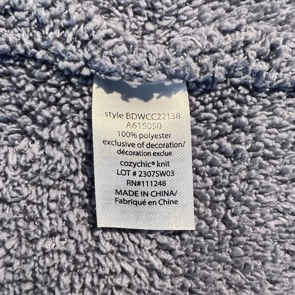 Barefoot Dreams Sweater CozyChic Cardigan Blue Lounge Cozy Fuzzy Chunky Slouchy - Picture 9 of 9